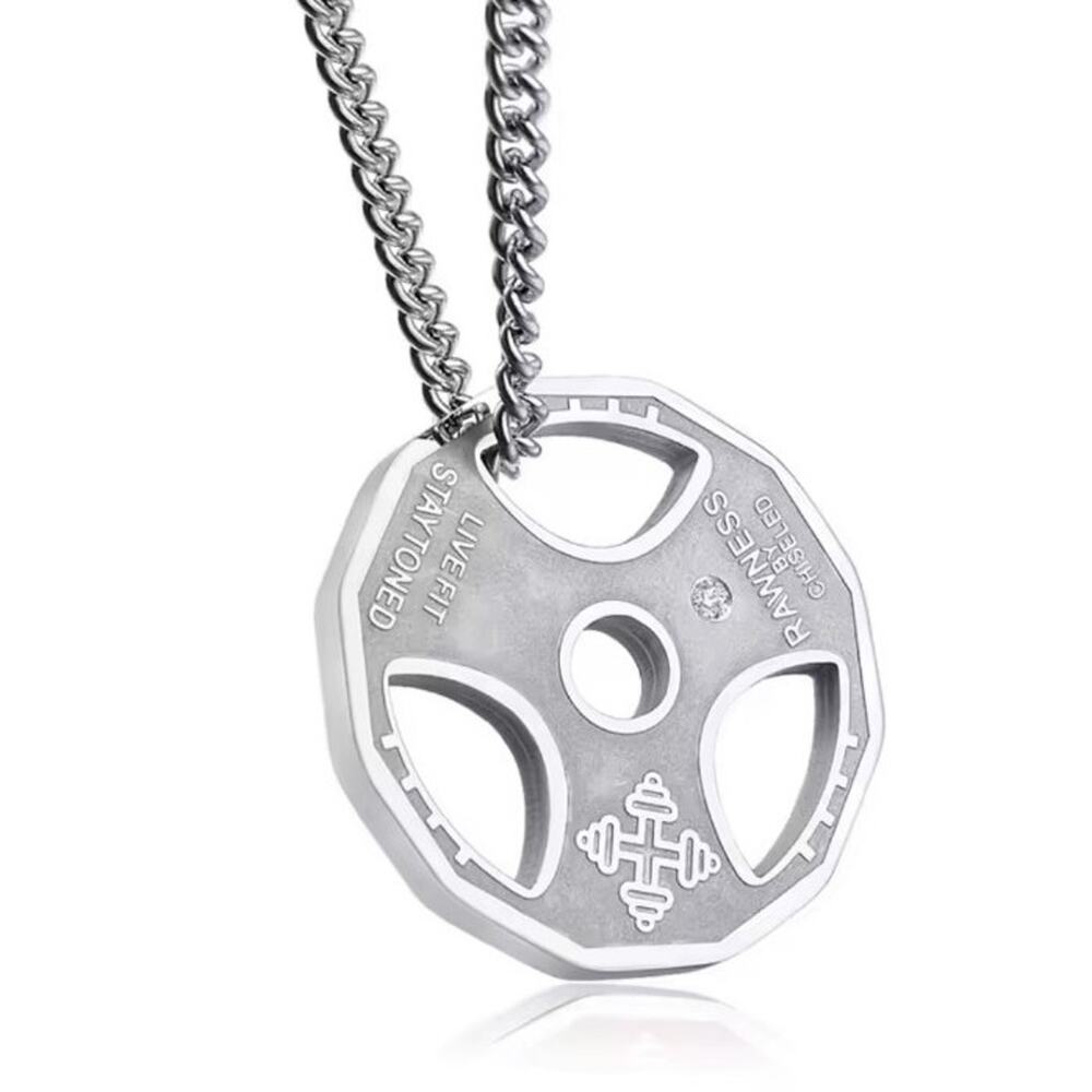 Fitness Workout Necklace 45lb. Weight Plate Weightlifter Bodybuilder Gift - NEW!